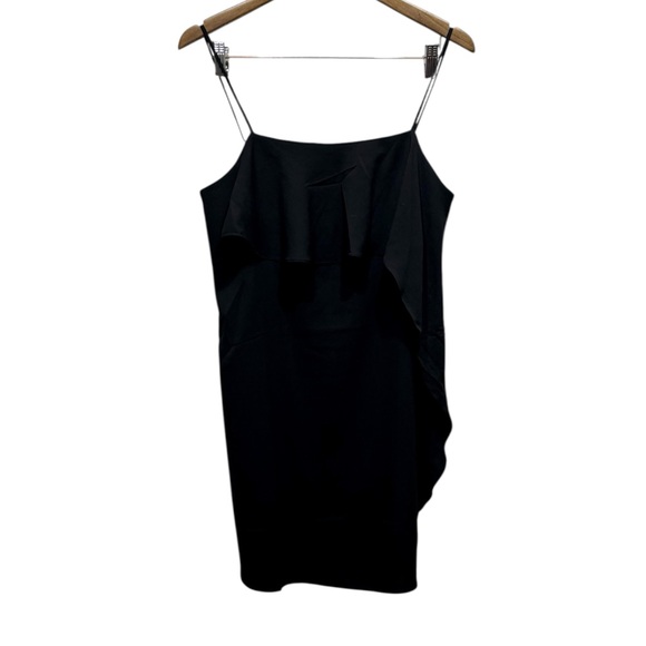 Naked Zebra Semi Formal Ruffle Tank Relaxed Fit Mini Dress Black - Picture 10 of 10